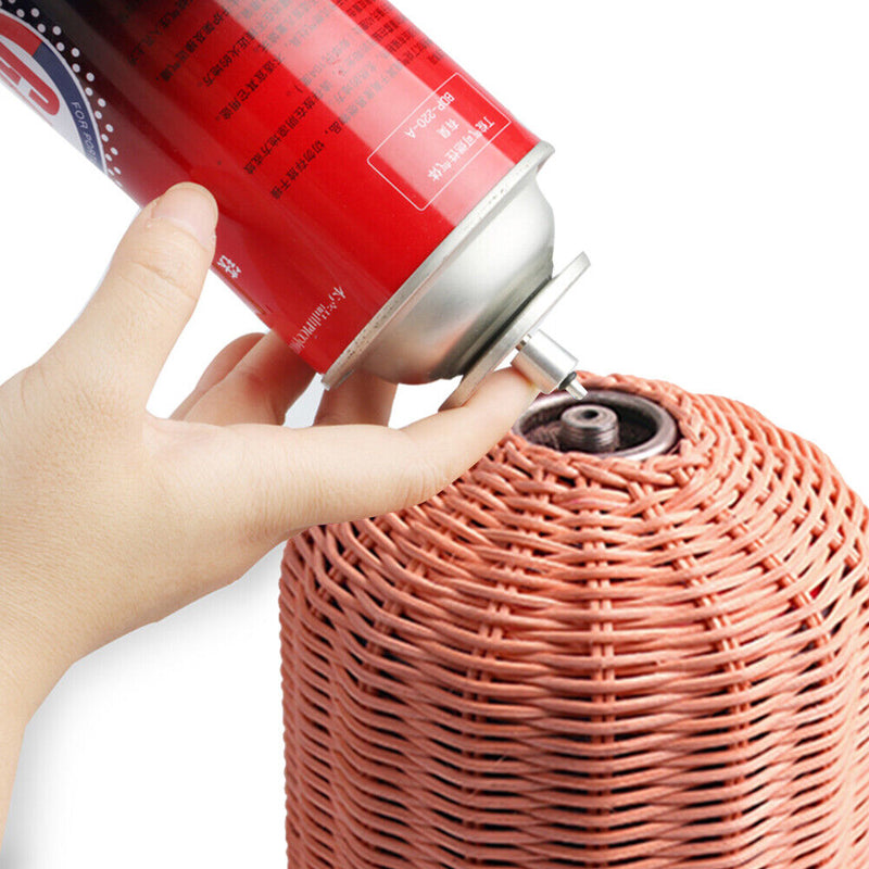 450g Gas Cylinder Cover Outdoor Camping Rattan Gas Tank Protector (Coffee)