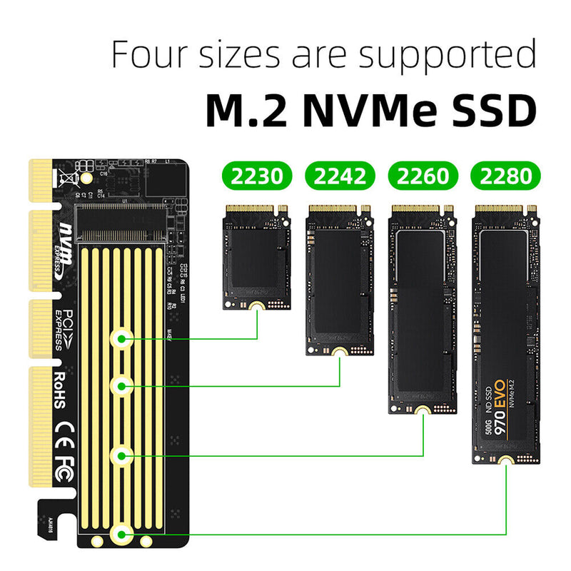 SSD PCI Express Converter M.2 PCI-E NVMe SSD to PCIe 3.0 X4/X8/X16 Adapter Card