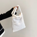 Candy Color Handbag Solid Shoulder Bag Portable Large-capacity for Autumn Winter