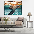 Painting By Numbers Kit DIY Sea Turtle Canvas Oil Art Picture Home Room Decor