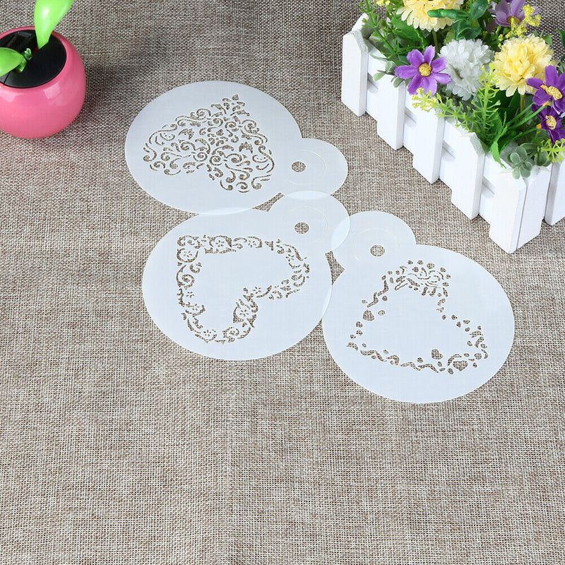 3pcs Love Heart Shape Cake Stencil Set Cake Cookie Stencil Cake Decoration