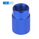 4pcs Auto Bicycle Tire Valve Caps Dust Covers for Schrader Valve (Blue) Newly