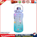 2000ml Large-Capacity Water Bottle Time Marker Frosted Drink Cup (Purple) Newly