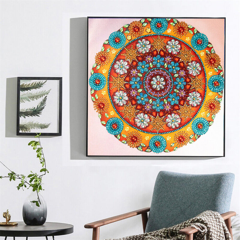DIY 5D Mosaic Mandala Flower Part Special Shape Diamond Painting Kit (B049)