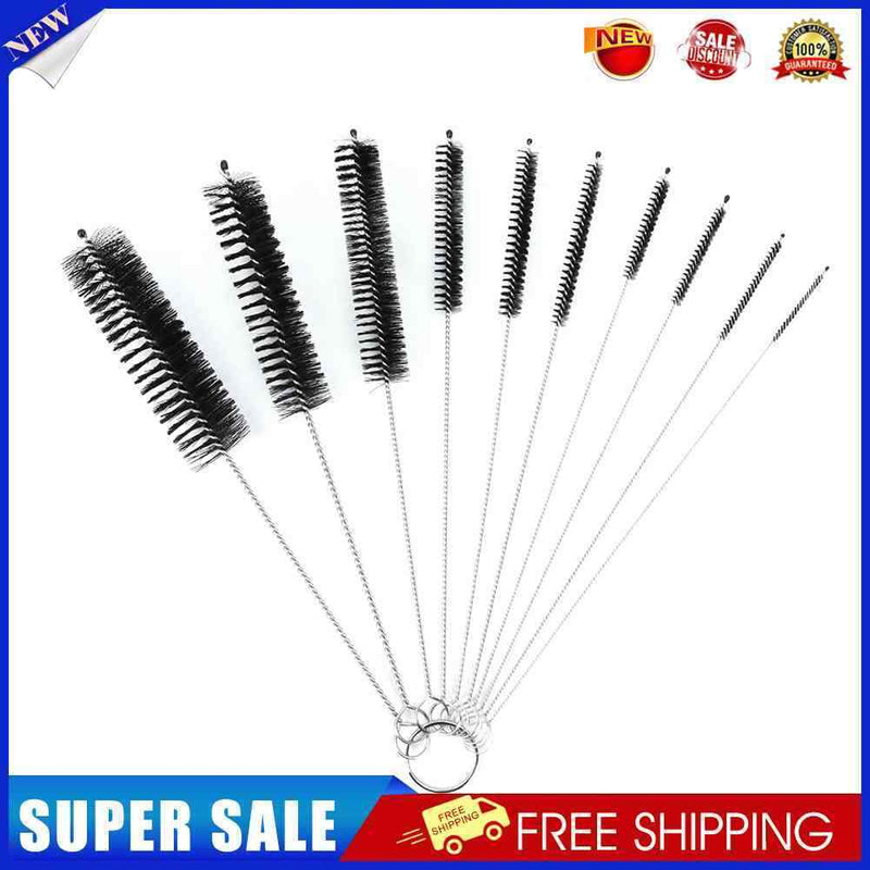 #A 10pcs Stainless Glass Tube Cleaner Brushes Bottle Pipe Brush Household Clea