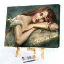 Girl and Lizard Oil Paint By Numbers DIY Home Decoration Gift Wall Pictures Kit