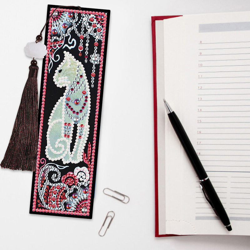 2x Diamond Painting Bookmark DIY Special Shaped Drill Animal Tassel Gift Crafts