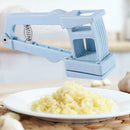 Garlic Press Ginger Cutter Manual Kitchen Grater Masher Grinder (Blue)