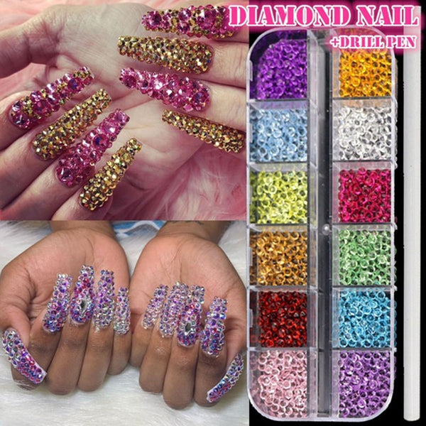 Drill Pen Nail Art Decoration Rhinestones Set Nail Accessories UV Gel Manicure