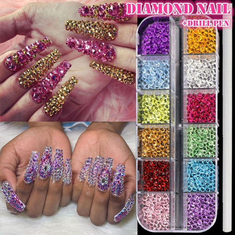 Drill Pen Nail Art Decoration Rhinestones Set Nail Accessories UV Gel Manicure