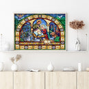 5D DIY Full Drill Round Shape Nativity Rhinestone Diamond Drawing for Home