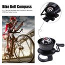 2 in 1 Bicycle Handlebar Bell Compass for MTB Bike Safety Cycling (Black) Newly