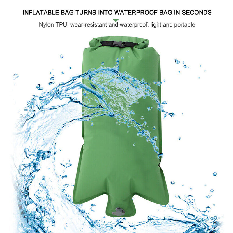 Outdoor Inflatable Mattress Bag Ultralight Camping Air Pouch (Army Green) Newly