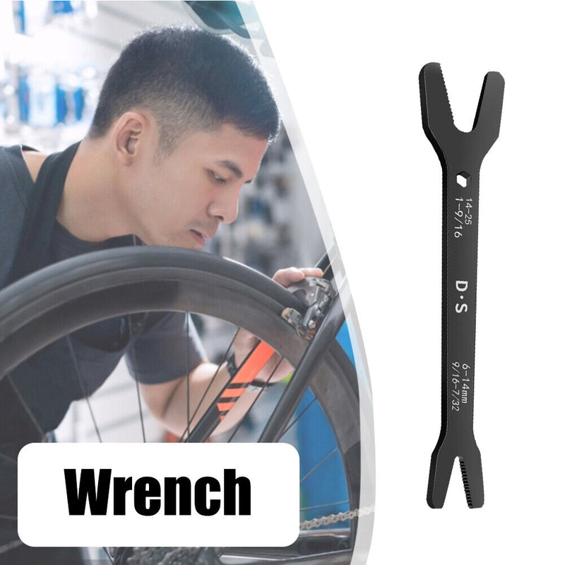 6-25mm Bicycle Wrench V-Groove Double Open End Spanner Repair Tools Black Newly