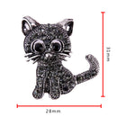 Alloy Crystal Cute Cat Brooch 28*31*3mm Diamond Board