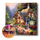DIY Rhinestone Bead Round Diamond Painting 5D Mosaic (B2308 Flower House) Newly