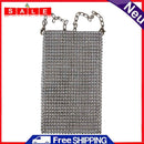 Fashion Women Rhinestone Solid Color Chain Glitter Mini Shoulder Messenger Bag