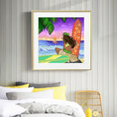 Girl on Beach 5D DIY Full Round Drill Handmade Drawing Kit Art Diamond Painting