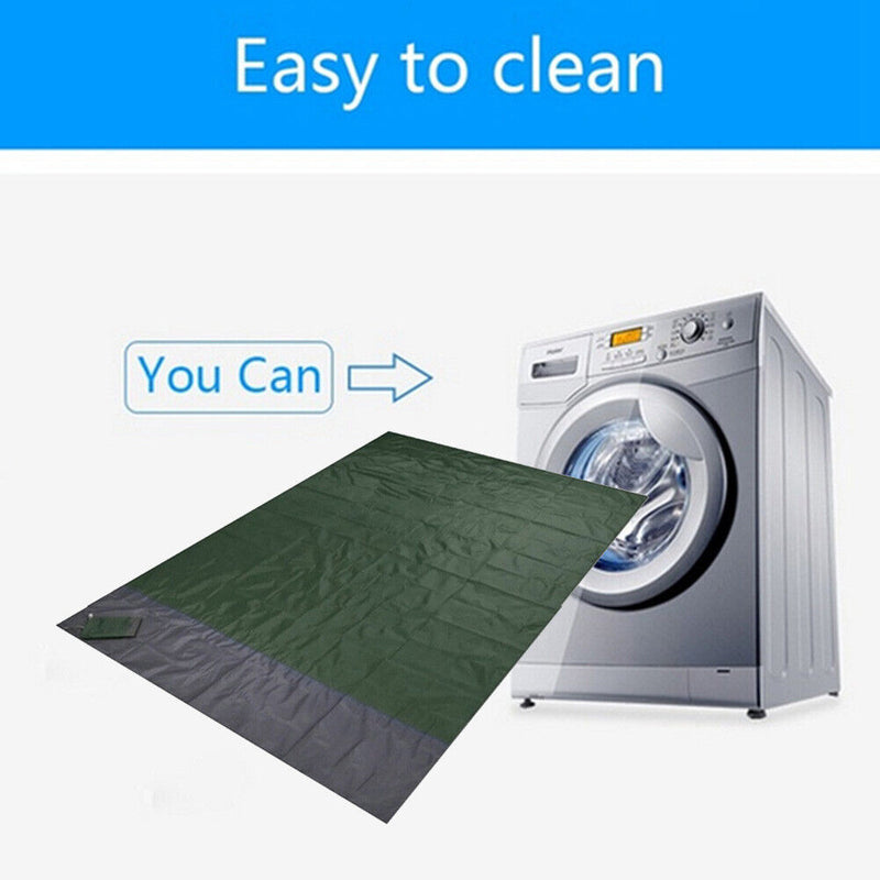 Waterproof Mat Foldable Picnic Beach Sitting Pad Kit (Dark Green 140x200cm)