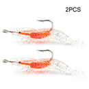 2pcs 6cm 3g Simulation Shrimp Lure Fishing Baits w/ Hook Crankbait (White) Newly