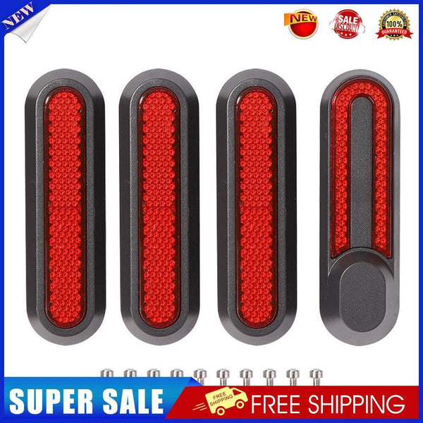 8pcs Wheels Hub Cap Protective Shells Reflective Stickers for M365 (Red)