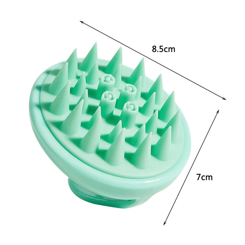 Silicone Head Body Massage Brush Hair Washing Clean Comb Hair Care (Green) Newly