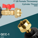 QCC1 Propane Refillable Propane Tank Angle Adapter Pressure Gauge Control Valve.
