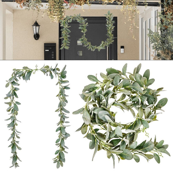 Wedding Decor Plant Decoration Plants Faux Rabbit Ear Leaf Vines Long Flocking