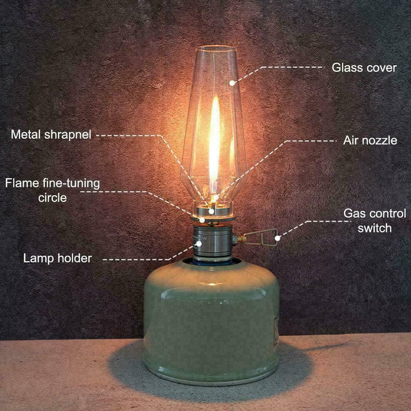 Outdoor Camping Lamp Lantern Gas Candle Lamp Tent Lantern F5H5 S3 Light H7 Z8B3