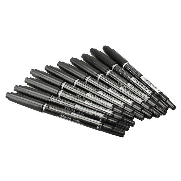 Heads 10PCS Fine Double Marker Marker Waterproof Nib Black hv2