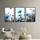 DIY Hand Painted Paint By Numbers Oil Canvas Pictures Blue Flower Kit Room