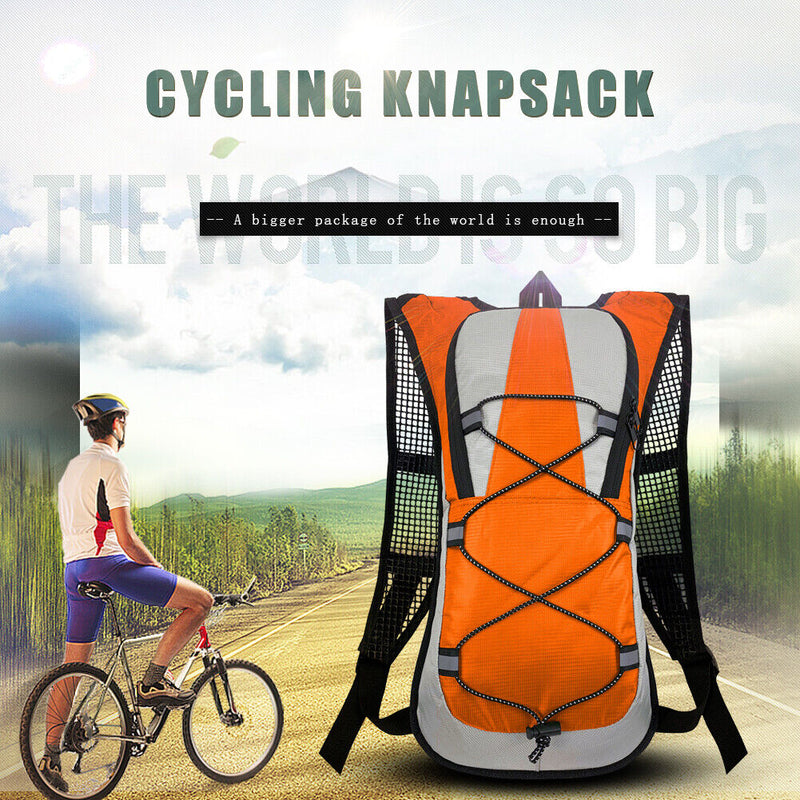5L Bike Outdoor Sport Cycling Water Bag Backpack Bladder Rucksack (Orange)