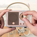 Retro Bluetooth-compatible Speaker Classical Subwoofer Music Player (Pink) Newly