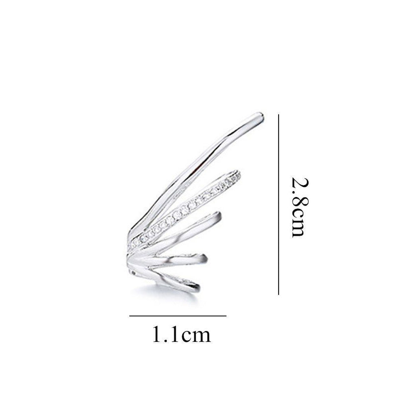 Zircon Sparkling Wedding Angel Wings Without Piercing Ear Cuff Ear Clip