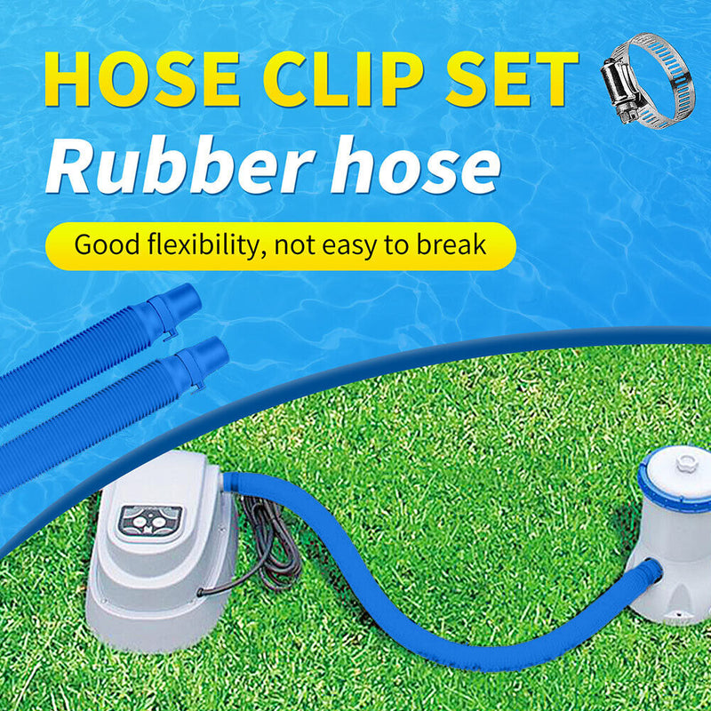 #A Swimming Pool Replacement Hose Clamps Kit Telescopic Leak-Proof Hoses Filter