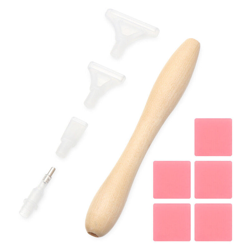 Head 5D Diamond Painting Point Drill Pen Wooden Handle Diamond Painting Tool