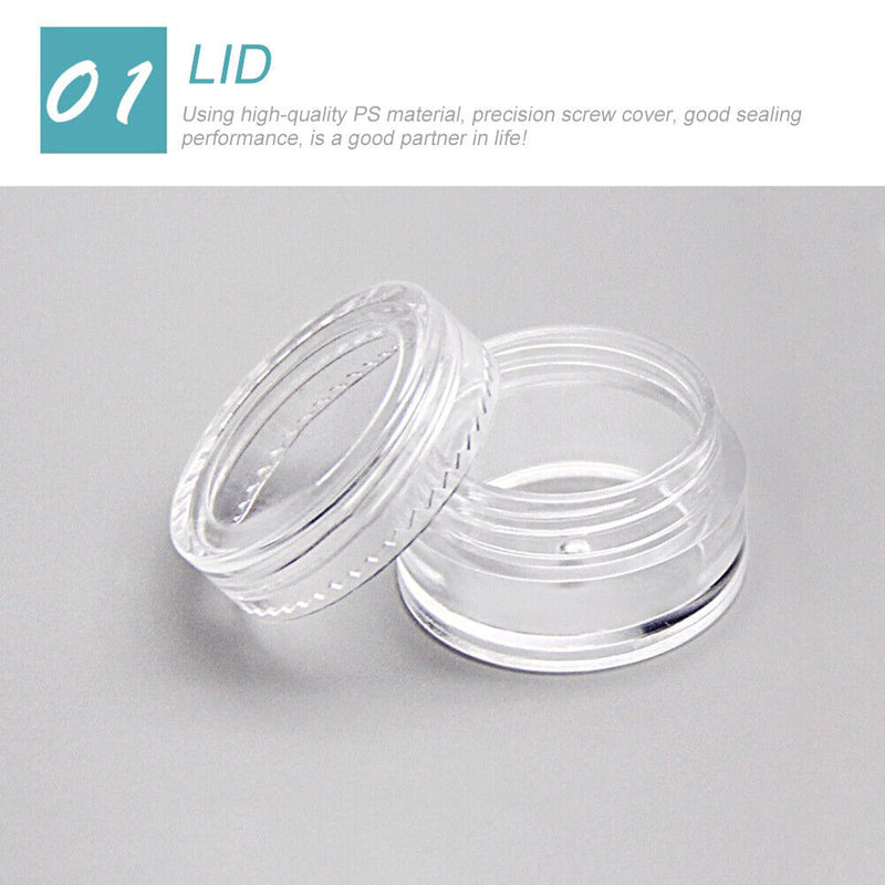 3g Empty Jewelry Bead Storage Box Small Round Sample Bottles Container Jars