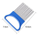 Stainless Steel Cutting Aid Meat Slicers Onion Fork Tomato Cutter Onion Needle