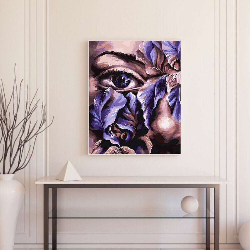 Face Flower Oil Paint By Numbers Kit DIY Acrylic Painting on Canvas Drawing