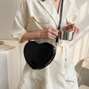 Fashion Women Zipper Small Purse PU Leather Love Heart Crossbody Shoulder Bag