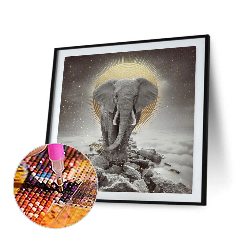 5D DIY Diamond Painting Kits Full Round Drill Moonlight Elephant Mosaic Gift (2)