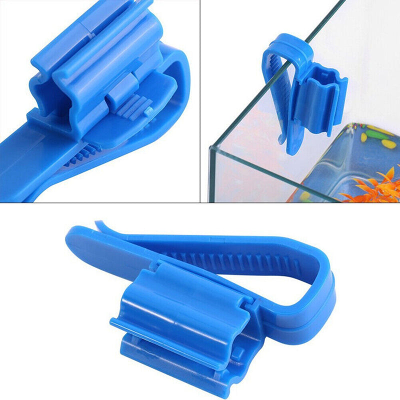 Aquarium Filtration Water Pipe Bucket Clip Tube Flow Control Clamp (Blue) Newly