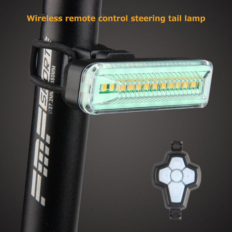 Bike Turn Signal Rear Light Wireless Remote Cycling USB Charge LED Taillights