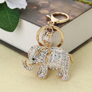 Popular Inlaid Color Cast Elephant Keychain Ladies Bag Pendant(White)