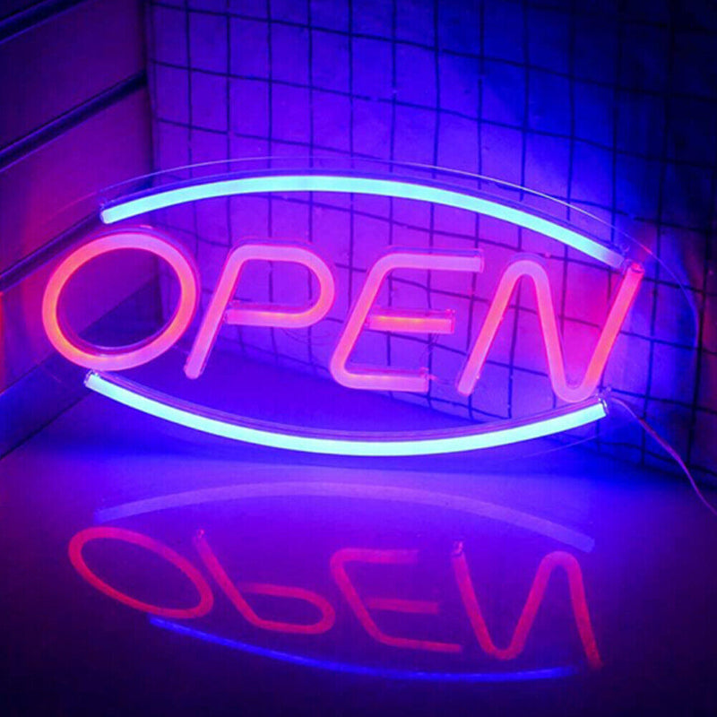 USB Powered Neon Sign Light Acrylic LED Wall Hanging Lamp Decor (Open)