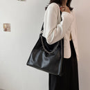 Women Fashion PU Leather Solid Color Large Capacity Tote Shoulder Shopping Bags