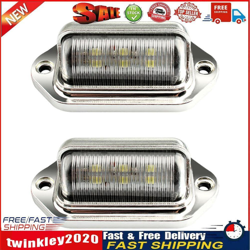 2pcs Car License Plate Light 12-24V Truck Trailer 6LED Tail Step Side Lamp Newly
