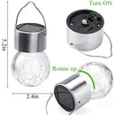5pcs LED Solar Lamp Cracked Glass Ball Hanging Light Waterproof Decor(F)