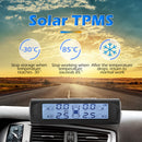 Solar Car TPMS Black White Screen 4 Sensor Tire Pressure Monitoring Alarm S