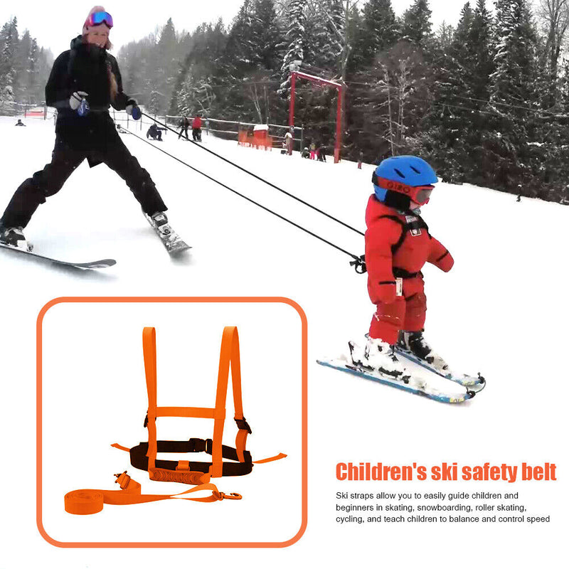 Kids Ski Training Belt Safety Traction Rope Skiing Anti-Fall Strap (Orange)
